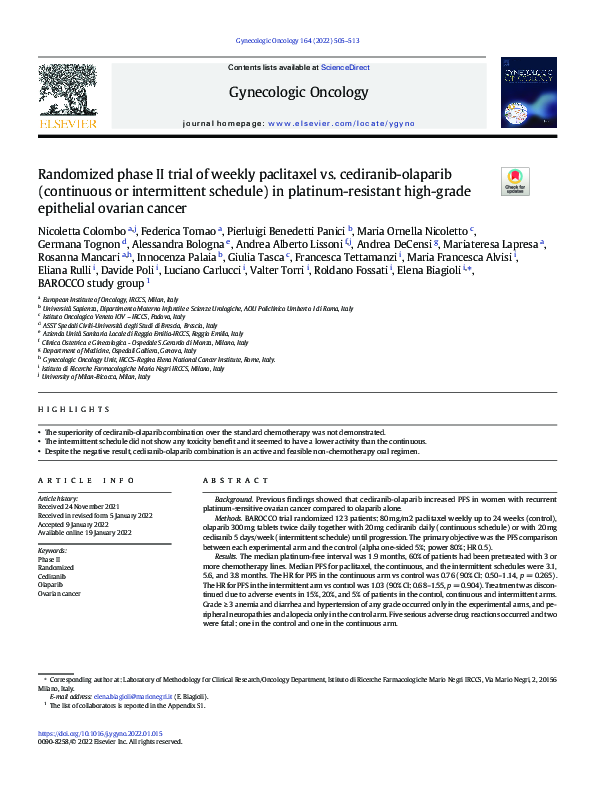 (PDF) Randomized phase II trial of weekly paclitaxel vs. cediranib ...