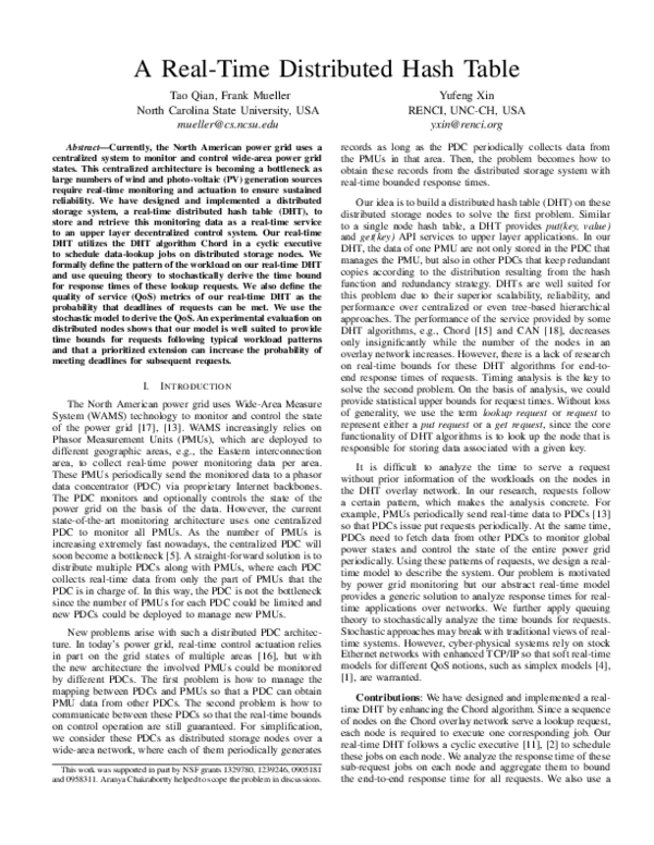(PDF) A real-time distributed hash table
