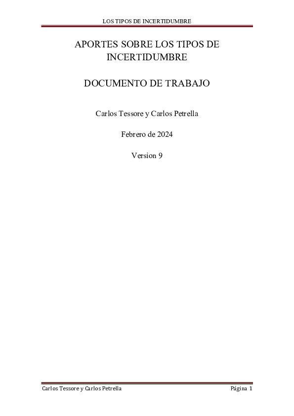 (PDF) TIPOS DE INCERTIDUMBRE