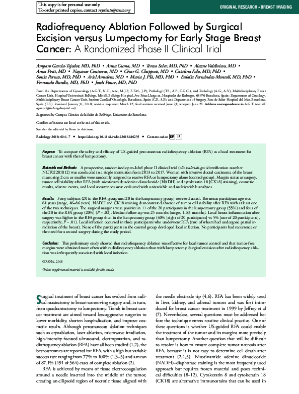 (PDF) Radiofrequency Ablation Followed by Surgical Excision versus ...