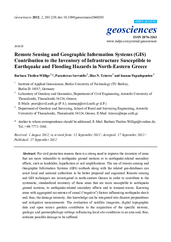 (PDF) Remote Sensing and Geographic Information Systems (GIS ...