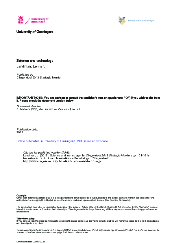 (PDF) Clingendael 2013 Strategic Monitor