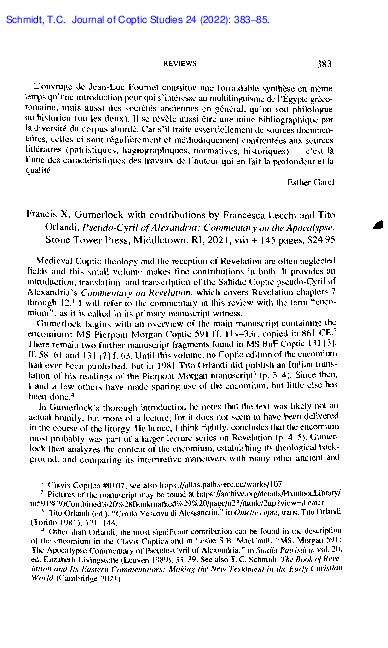 (PDF) Gumerlock, pseudo-Cyril of Alexandria: Commentary on the Apocalypse