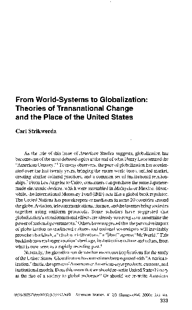 (PDF) From World-Systems to Globalization: Theories of Transnational ...