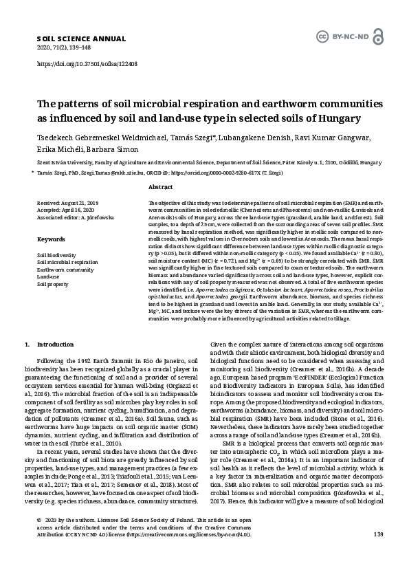 (PDF) The patterns of soil microbial respiration and earthworm ...