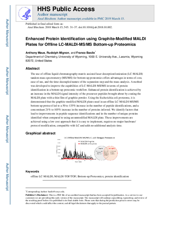 (PDF) Enhanced protein identification using graphite-modified MALDI ...