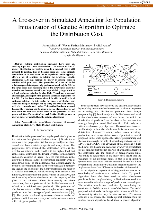 (PDF) A Crossover in Simulated Annealing for Population Initialization ...