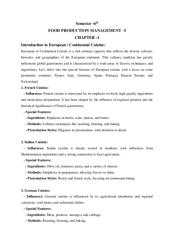(PDF) Food Production Management Notes, 3rd Year, IHM notes by Vikas Sharma