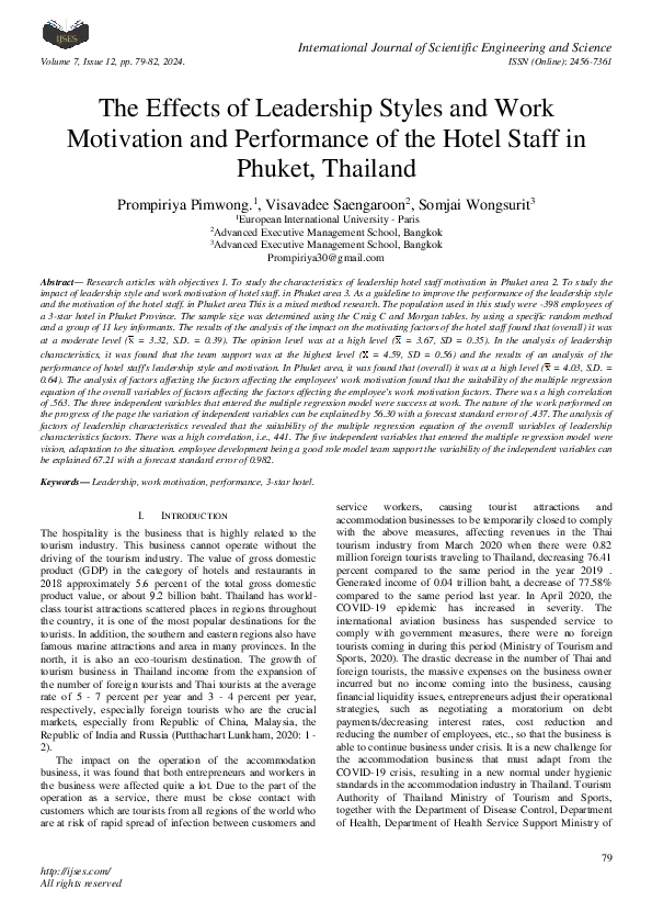 (PDF) The Effects of Leadership Styles and Work Motivation and ...