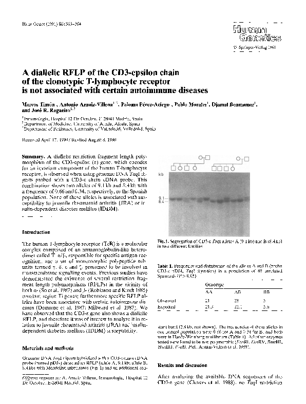 (PDF) A diallelic RFLP of the CD3-epsilon chain of the clonotypic T ...