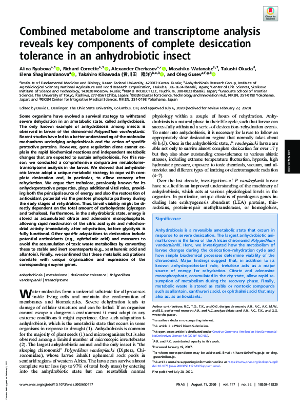 (PDF) Combined metabolome and transcriptome analysis reveals key ...
