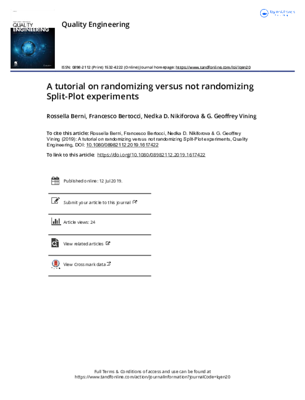 (PDF) A tutorial on randomizing versus not randomizing Split-Plot ...