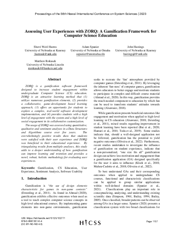 (PDF) Assessing User Experiences with ZORQ: A Gamification Framework ...