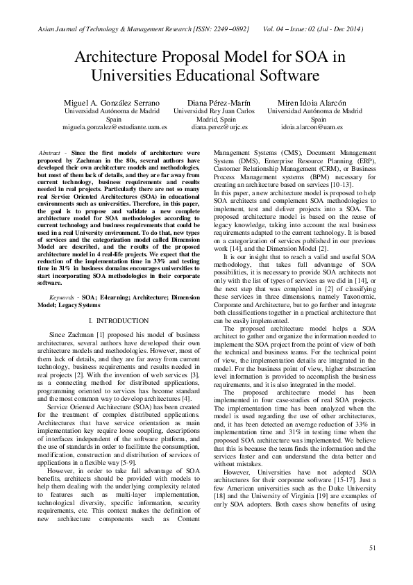 (PDF) Architecture Proposal Model for SOA in Universities Educational ...