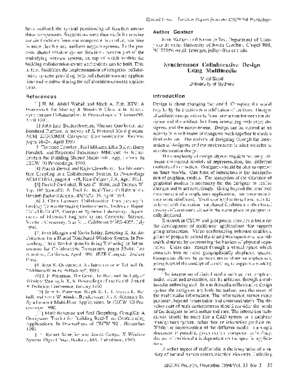 (PDF) Synchronous Collaborative Design Using Multimedia