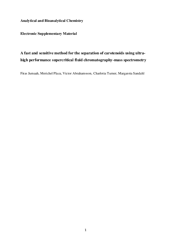 (PDF) A fast and sensitive method for the separation of carotenoids ...