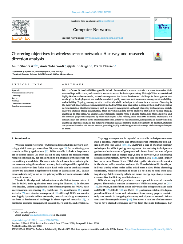 (PDF) Clustering objectives in wireless sensor networks: A survey and ...