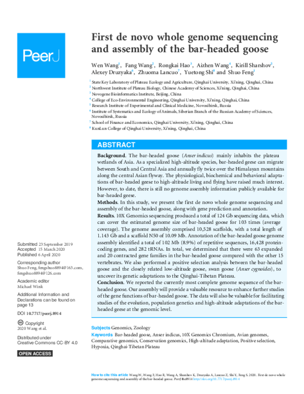 (PDF) First de novo whole genome sequencing and assembly of the bar ...