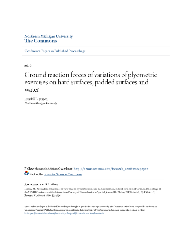 (PDF) Ground Reaction Forces of Variations of Plyometric Exercises on ...