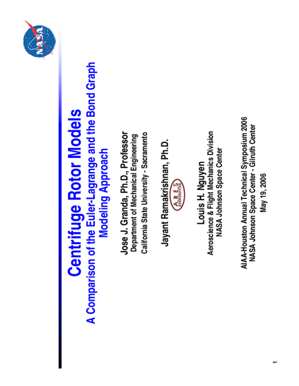 (PDF) Centrifuge Rotor Models: A Comparison of the Euler-Lagrange and ...