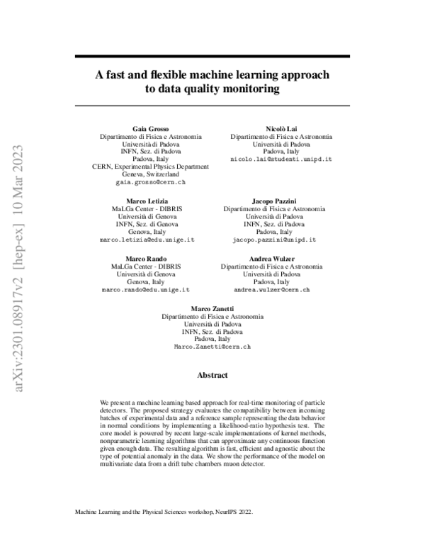 (PDF) A fast and flexible machine learning approach to data quality ...