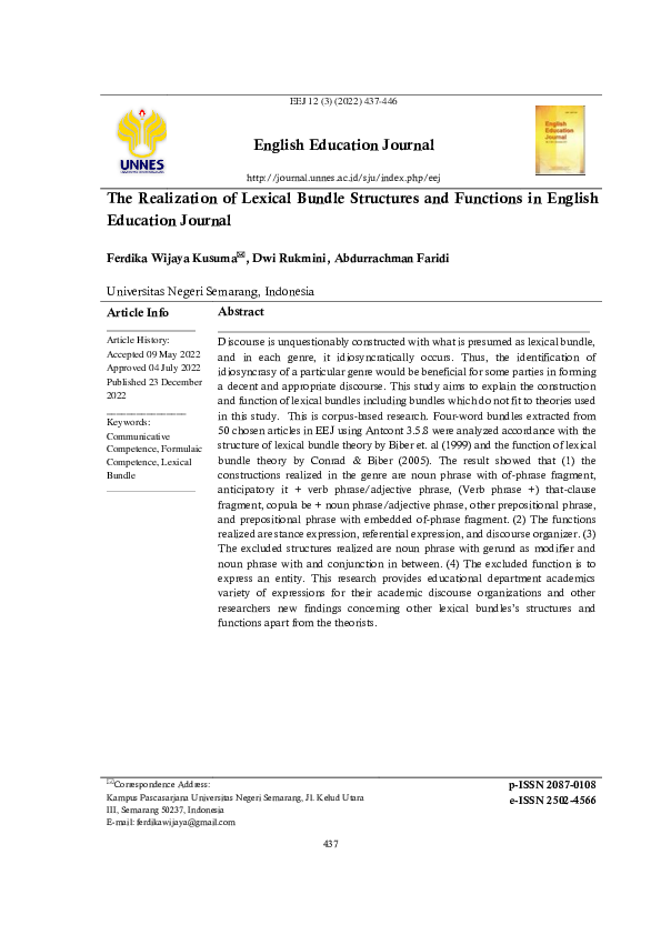 (PDF) The Realization of Lexical Bundle Structures and Functions in ...