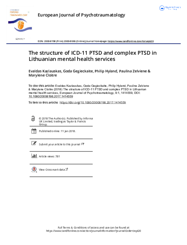 (PDF) The structure of ICD-11 PTSD and complex PTSD in Lithuanian ...