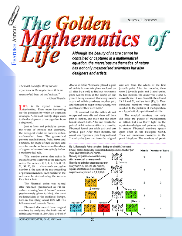 (PDF) The Golden Mathematics of Life