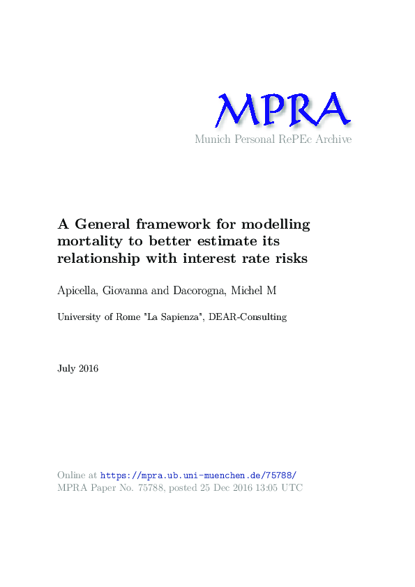 (PDF) A General Framework for Modelling Mortality to Better Estimate ...
