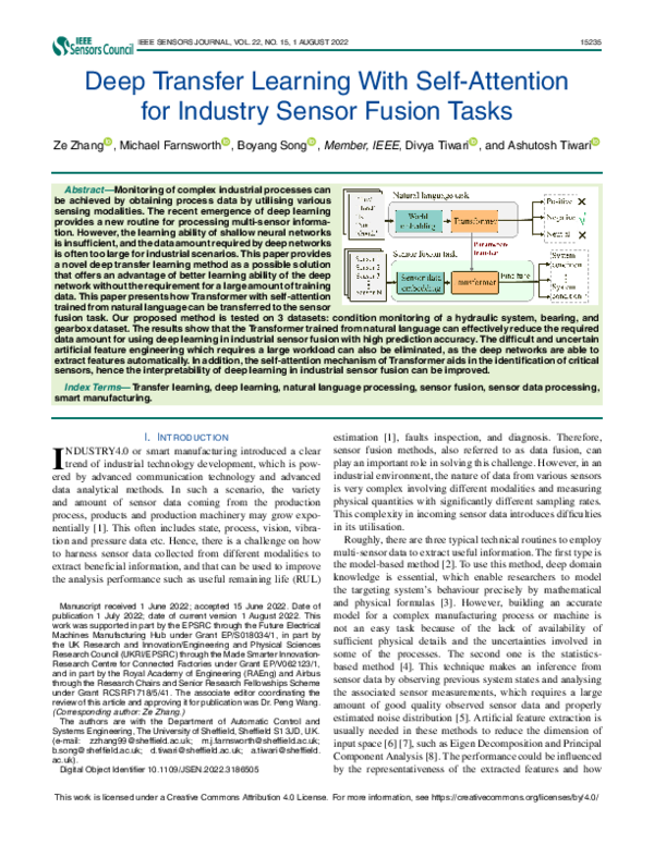 (PDF) Deep Transfer Learning With Self-Attention for Industry Sensor ...