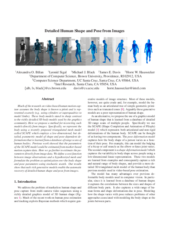 (PDF) Detailed Human Shape and Pose from Images