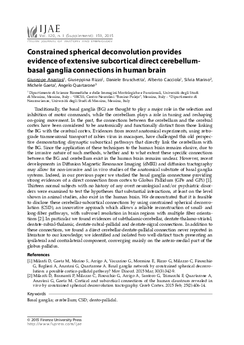 (PDF) Constrained spherical deconvolution provides evidence of ...