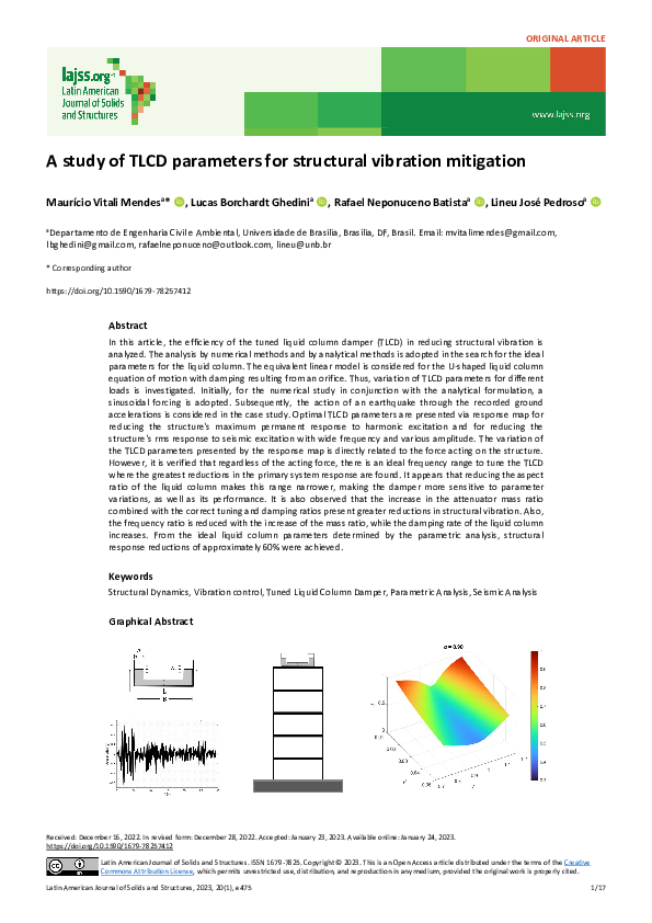 (PDF) A study of TLCD parameters for structural vibration mitigation