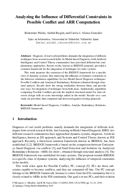 Analyzing the Influence of Differential Constraints in Possible Conflict and ARR Computation