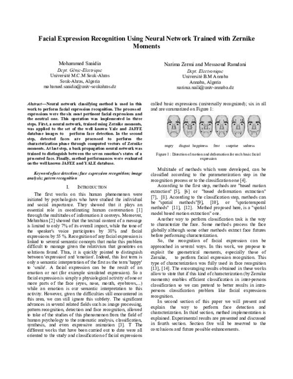 (PDF) Facial Expression Recognition Using Neural Network Trained with ...