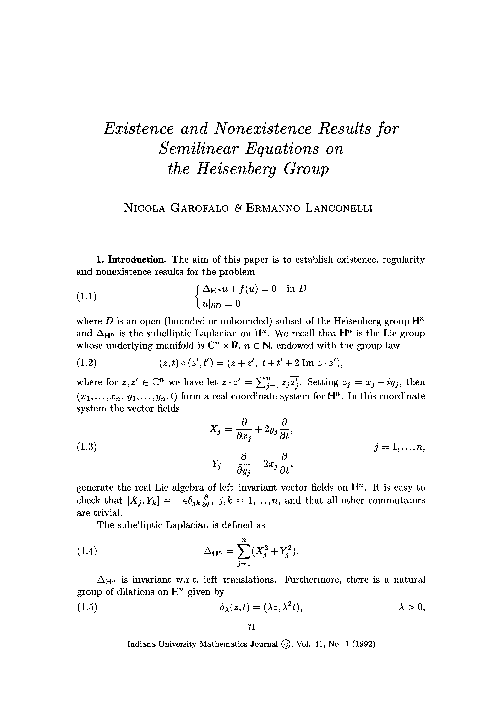 (PDF) Existence and nonexistence results for semilinear equations on ...