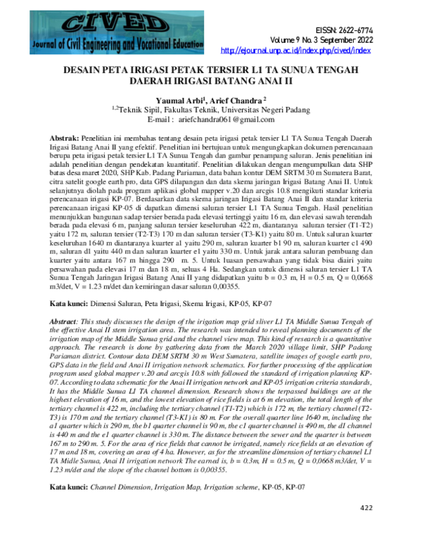 (PDF) Perancangan Peta Irigasi Petak Tersier L1 Ta Sunua Tengah Daerah ...
