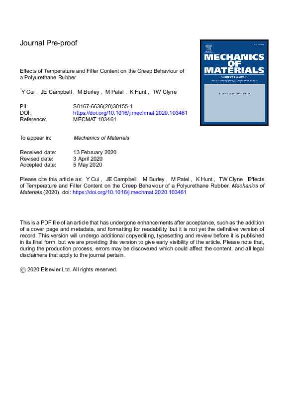 (PDF) Effects of temperature and filler content on the creep behaviour ...