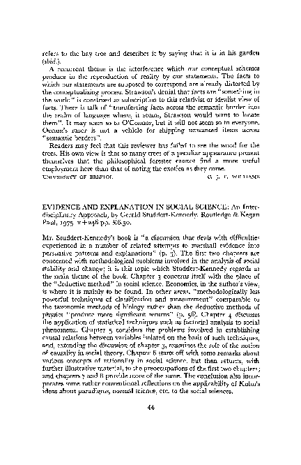 (PDF) EVIDENCE AND EXPLANATION IN SOCIAL SCIENCE: An Interdisciplinary ...