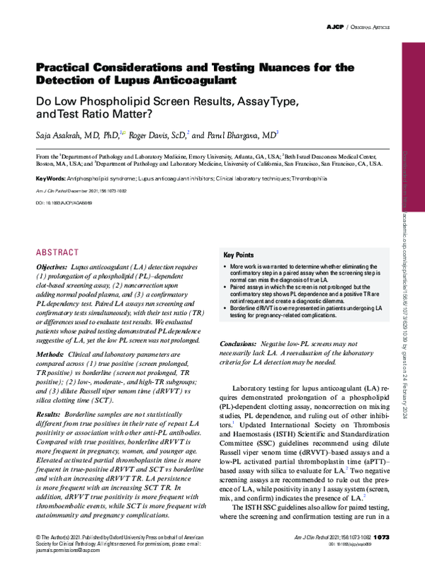 (PDF) Practical Considerations and Testing Nuances for the Detection of ...