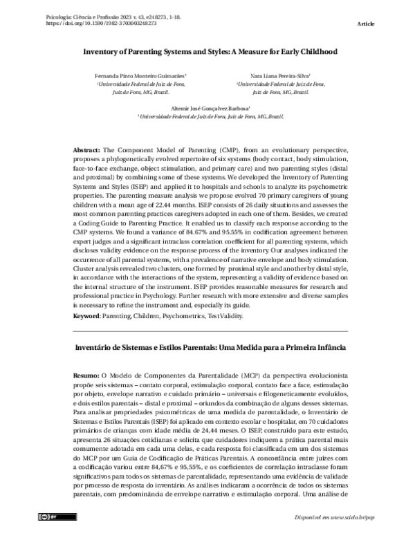 (PDF) Inventory of Parenting Systems and Styles: A Measure for Early ...