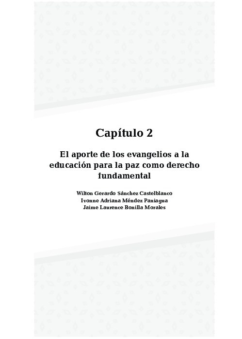 El aporte de los evangelios a la educación para la paz como derecho fundamental