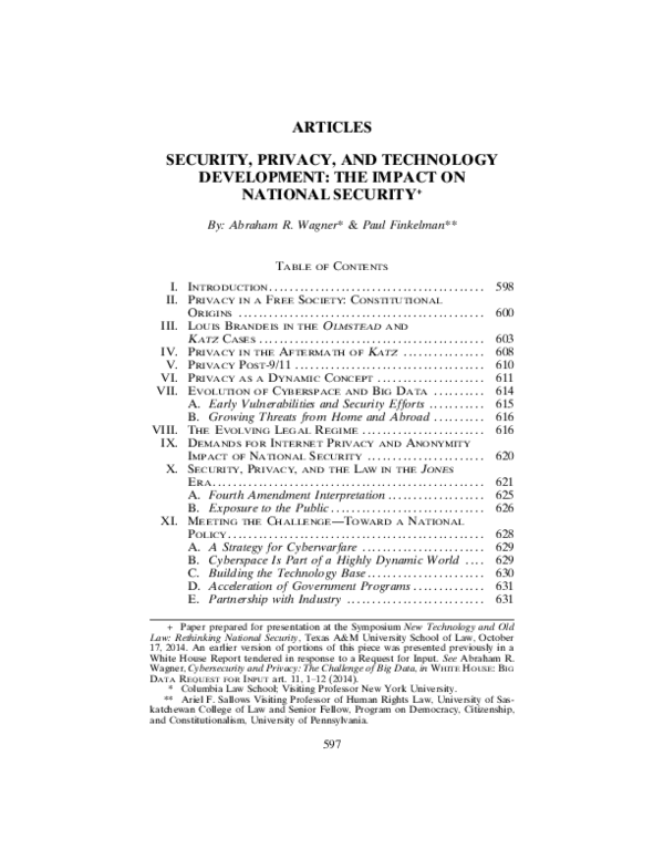 (PDF) Security, Privacy, and Technology Development