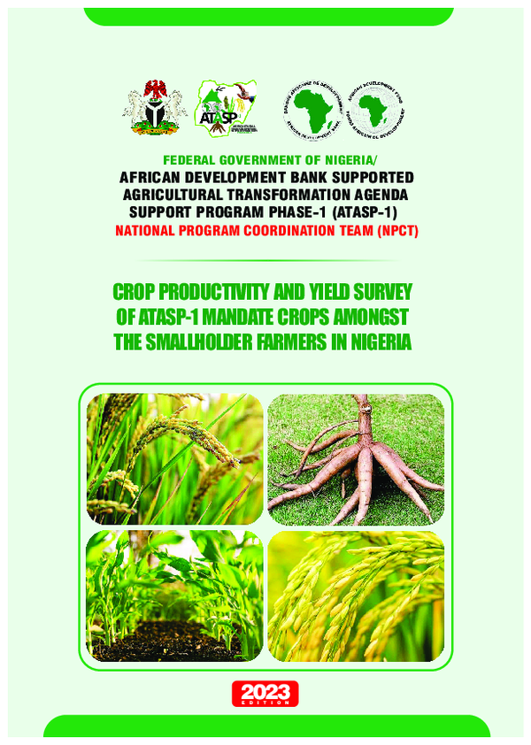 (PDF) CROP PRODUCTIVITY AND YIELD SURVEY OF ATASP-1 MANDATE CROPS ...