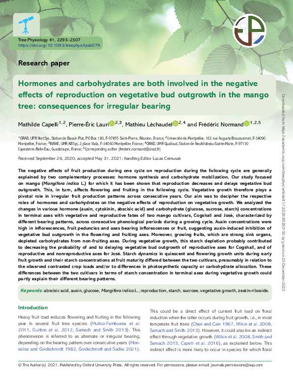 (PDF) Hormones and carbohydrates are both involved in the negative ...