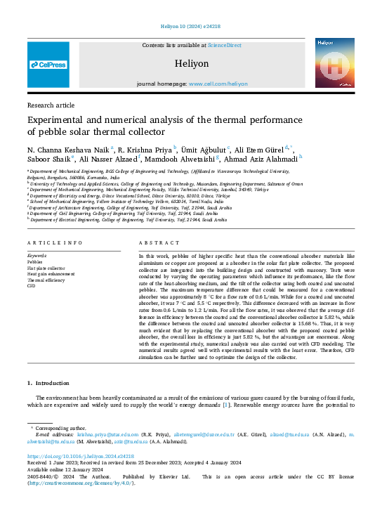 (PDF) Experimental and numerical analysis of the thermal performance of ...