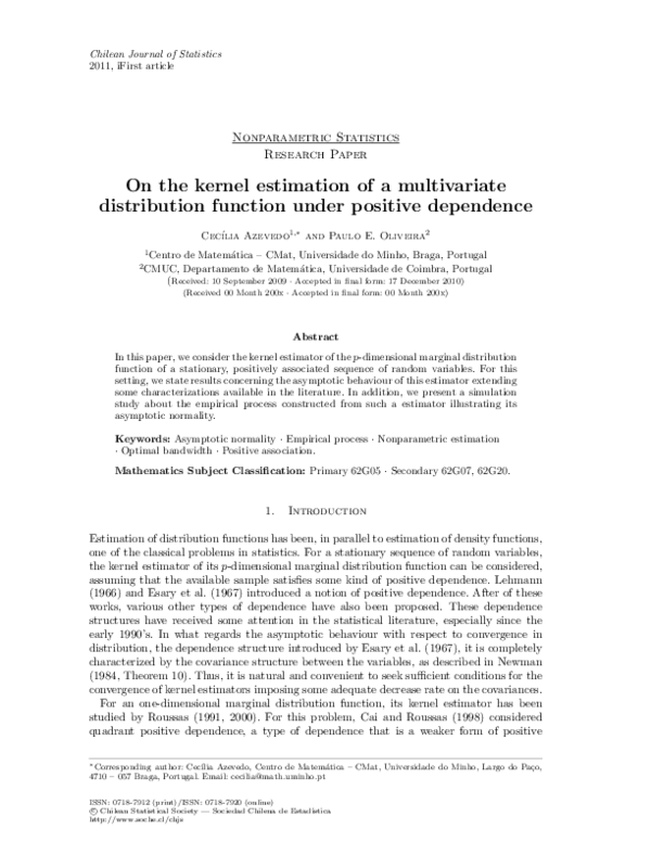 (PDF) On the kernel estimation of a multivariate distribution function ...
