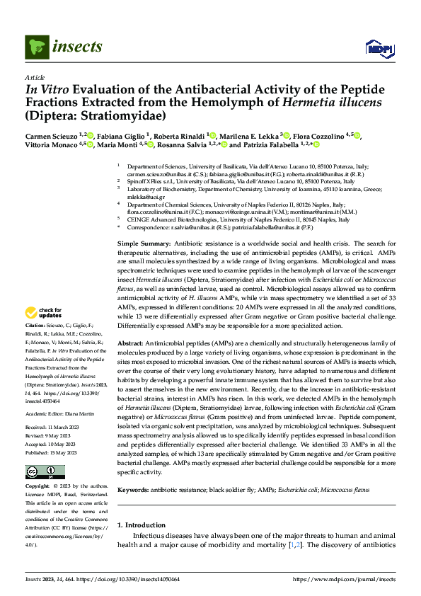 (PDF) In Vitro Evaluation of the Antibacterial Activity of the Peptide ...