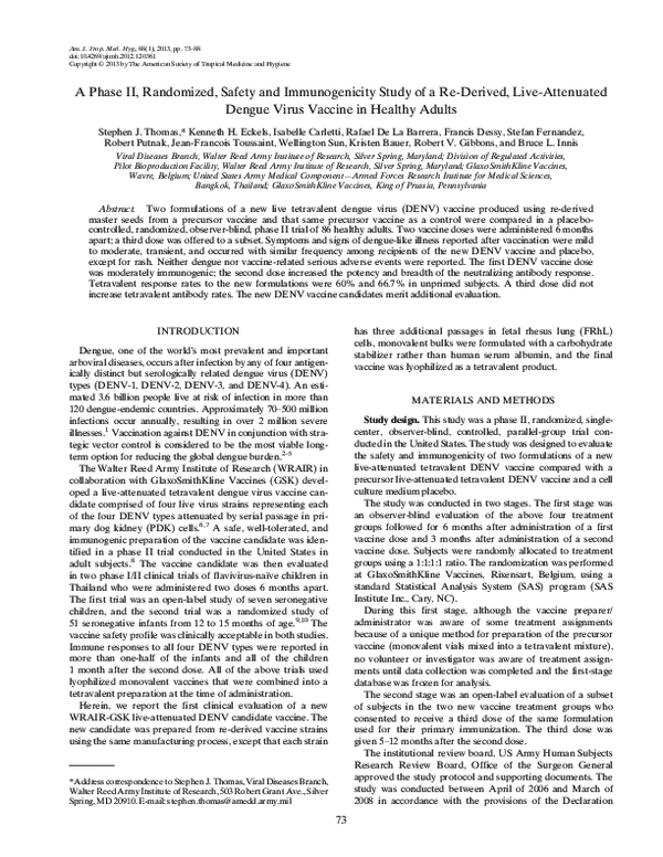 (PDF) A Phase II, Randomized, Safety and Immunogenicity Study of a Re ...