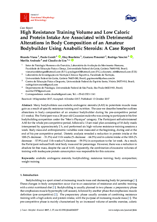 (PDF) High Resistance Training Volume and Low Caloric and Protein ...